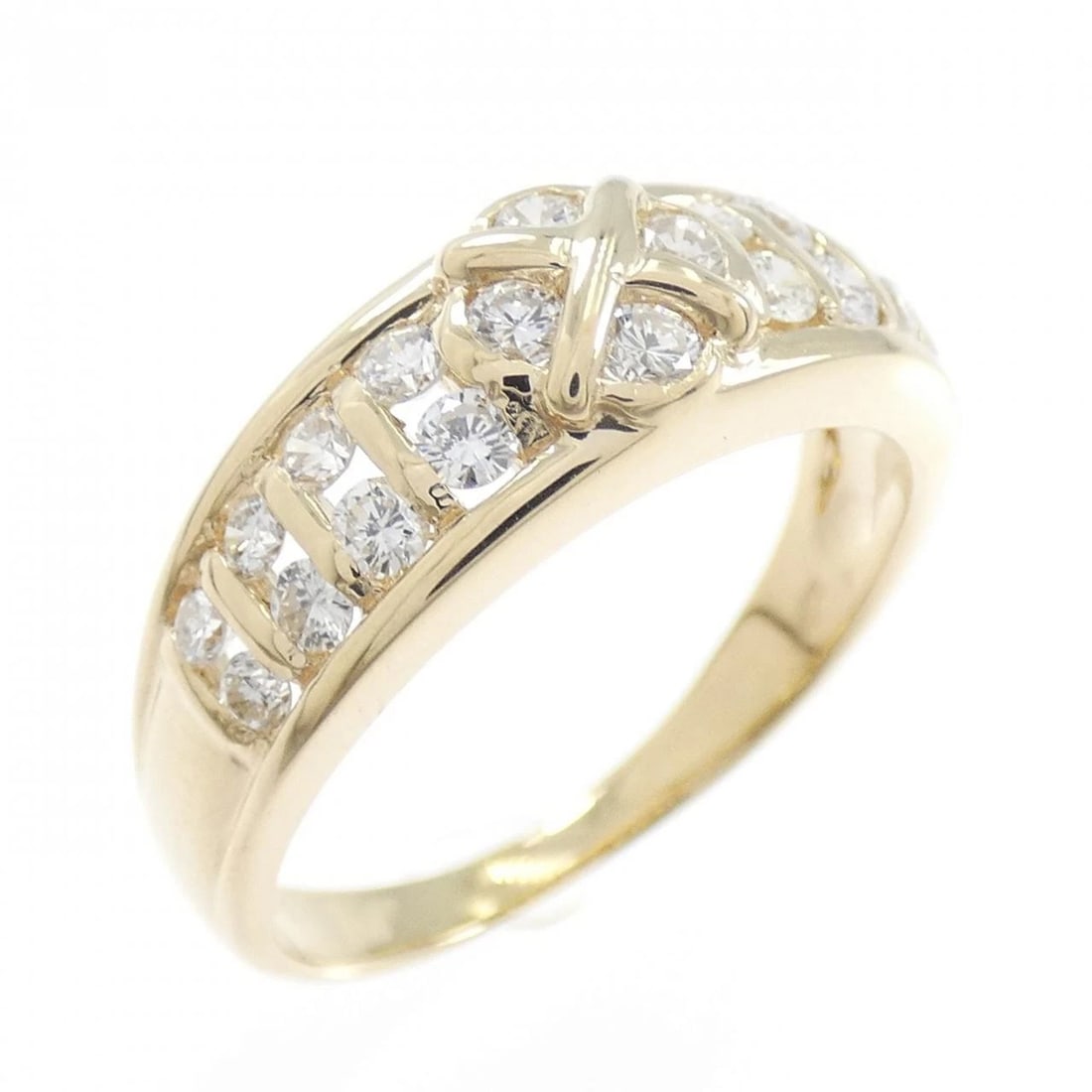 K18YG DIAMOND RING: K18YG Diamond Ring Brand: Unbranded Type: Diamond Ring Material: K18YG, Main Stone/Creation Natural Color: Yellow gold Size: US6 1/4 Accessories: None Accessories Notice: When purchasing p