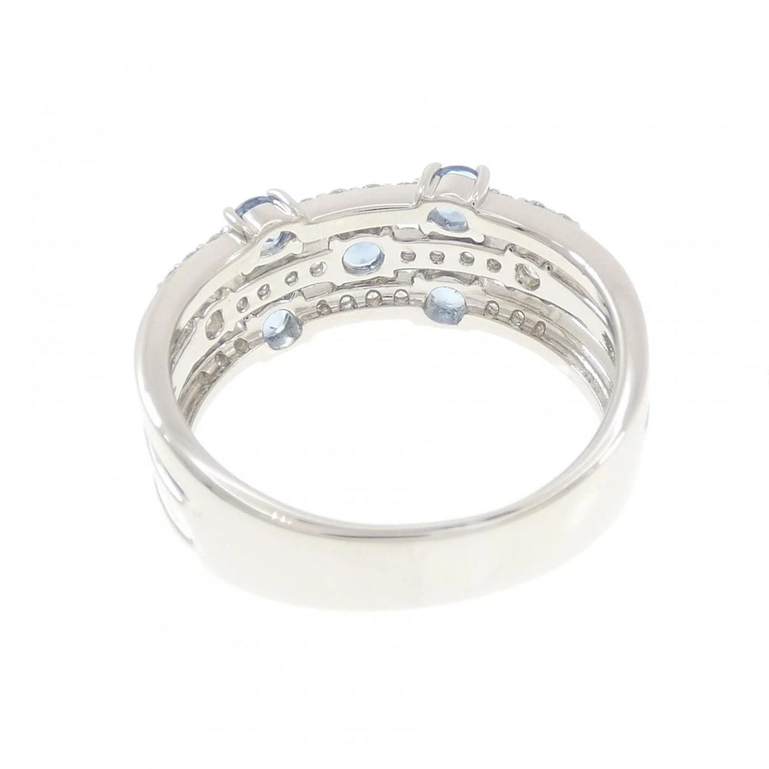 PT950 AQUAMARINE RING - 2
