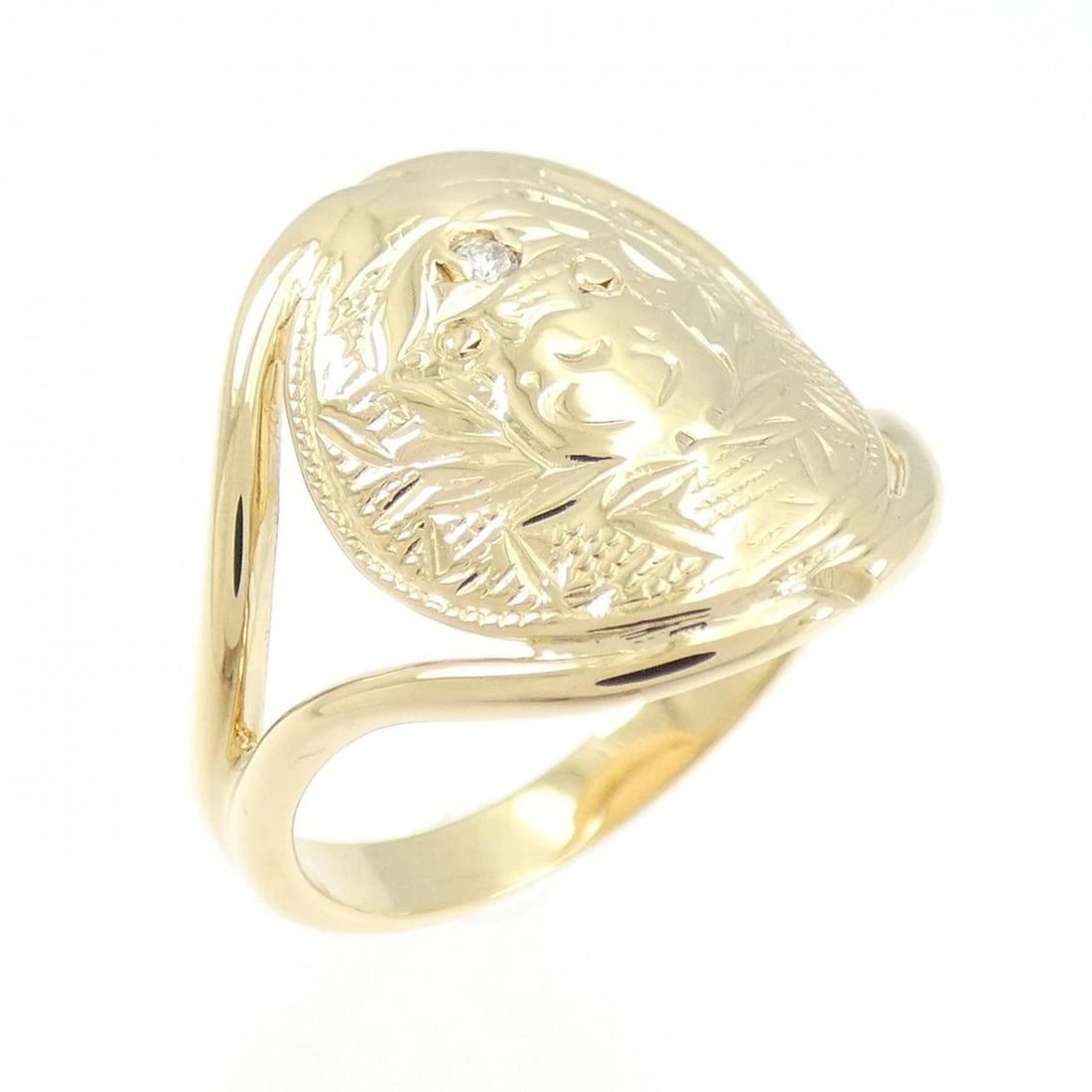 K18YG DIAMOND RING: K18YG Diamond Ring Brand: Unbranded Type: Diamond Ring Material: K18YG, Main Stone/Creation Natural Color: Yellow gold Size: US5 1/4 Accessories: None Accessories Notice: When purchasing pre-owned