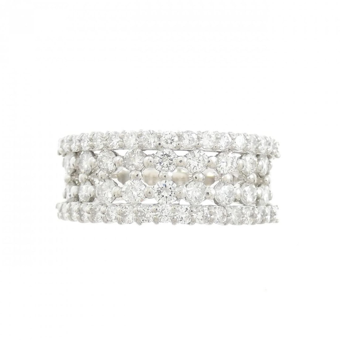 PT900 DIAMOND RING: PT900 Diamond Ring Brand: Unbranded Type: Diamond Ring Material: PT900, Main Stone/Creation Natural Color: silver Size: US6 Accessories: None Accessories Notice: When purchasing pre-owned goods,