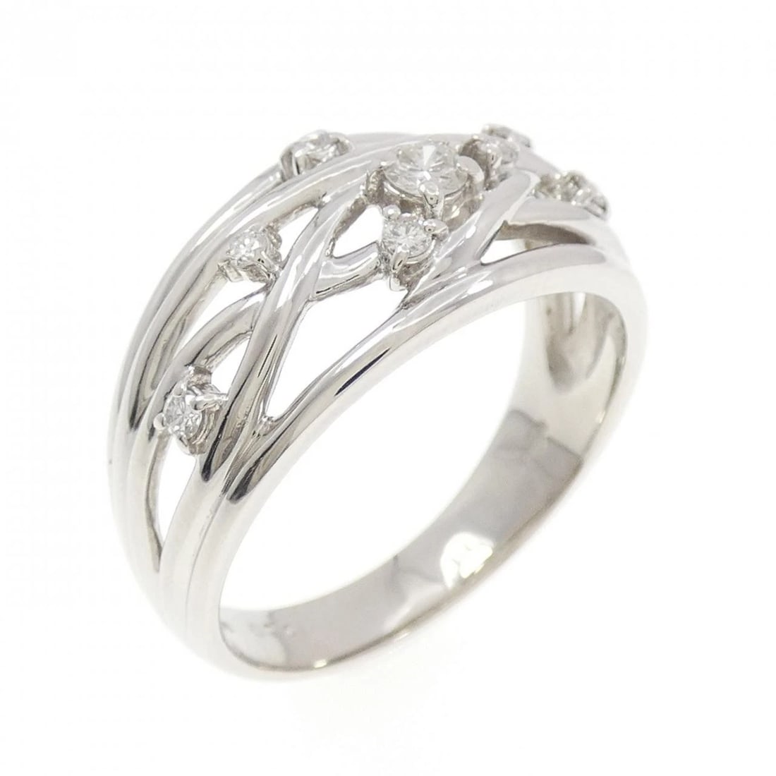 PT900 DIAMOND RING: PT900 Diamond Ring Brand: Unbranded Type: Diamond Ring Material: PT900, Main Stone/Creation Natural Color: silver Size: US9 1/2 Accessories: None Accessories Notice: When purchasing pre-ow