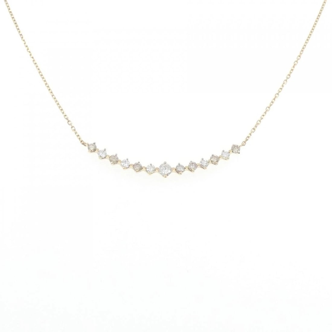 K18YG DIAMOND NECKLACE: K18YG Diamond Necklace Brand: Unbranded Type: Diamond Necklace Material: K18YG, Main Stone/Creation Natural Color: Yellow gold Size: 50cmActual Size Pendant length approx. x width approx.: