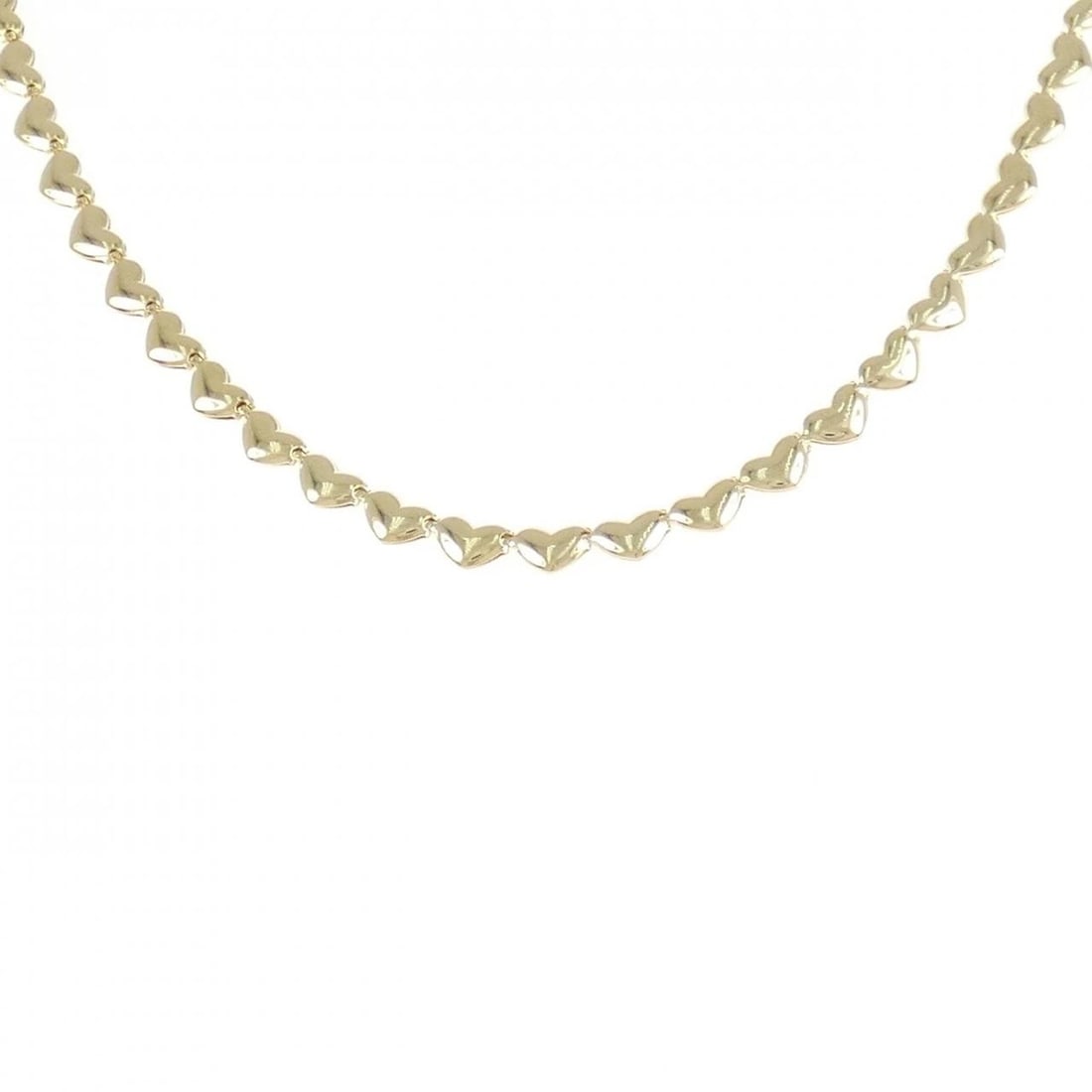 K18YG HEART NECKLACE: K18YG Heart Necklace Brand: Unbranded Type: Necklace Material: K18YG, Color: Yellow gold Size: 40cmActual Size Max width approx: 3.4mm Accessories: None Accessories Notice: When purchasing pre-owned