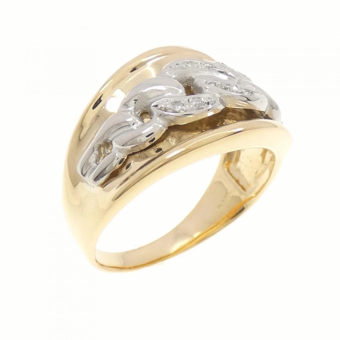 K18YG/PT DIAMOND RING: K18YG/PT Diamond Ring Brand: Unbranded Type: Diamond ring Material: , Main Stone/Creation Natural Color: YG,Silver Size: US8.75 Accessories: None Accessories Notice: When purchasing pre-owned goods,