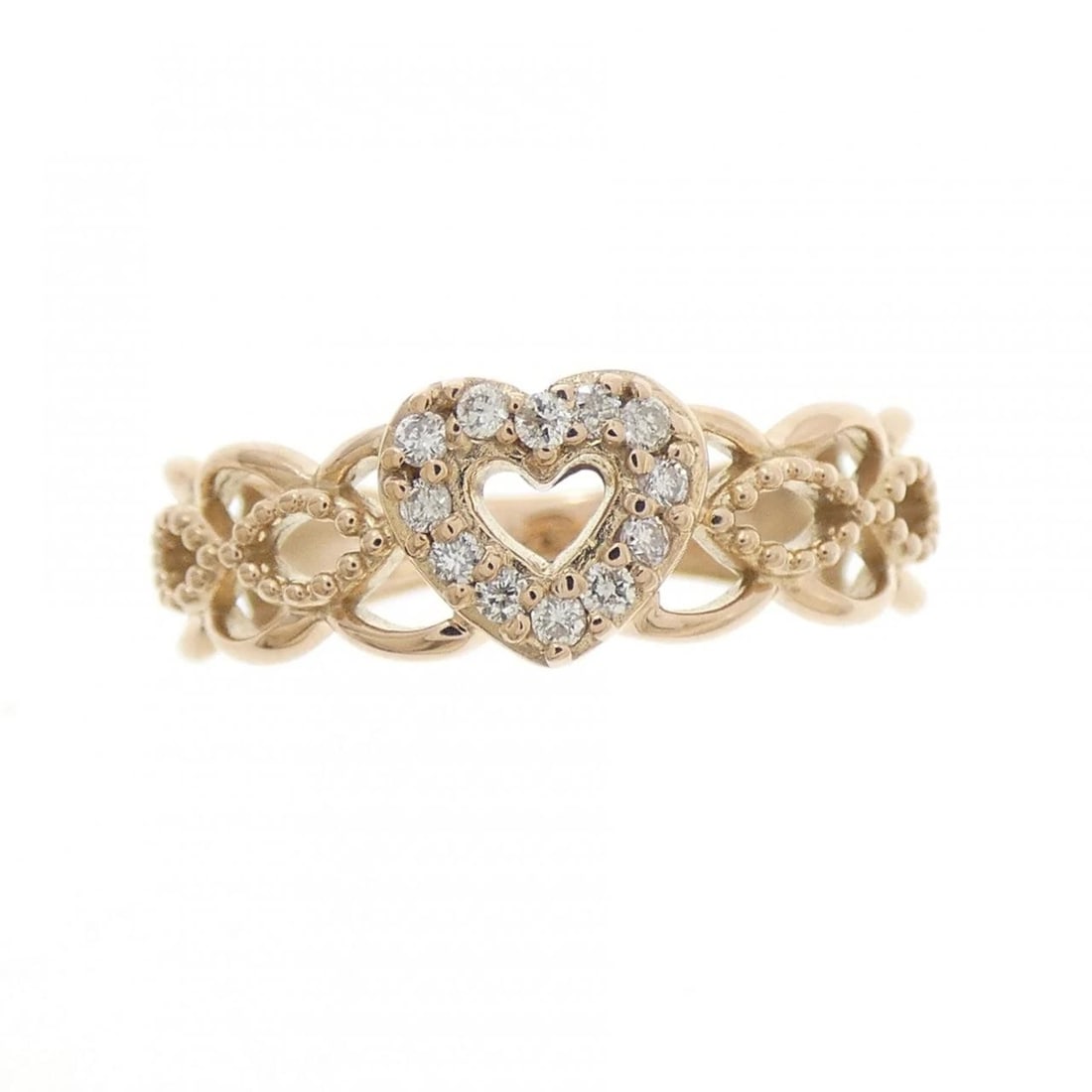 K18PG HEART DIAMOND RING - 2