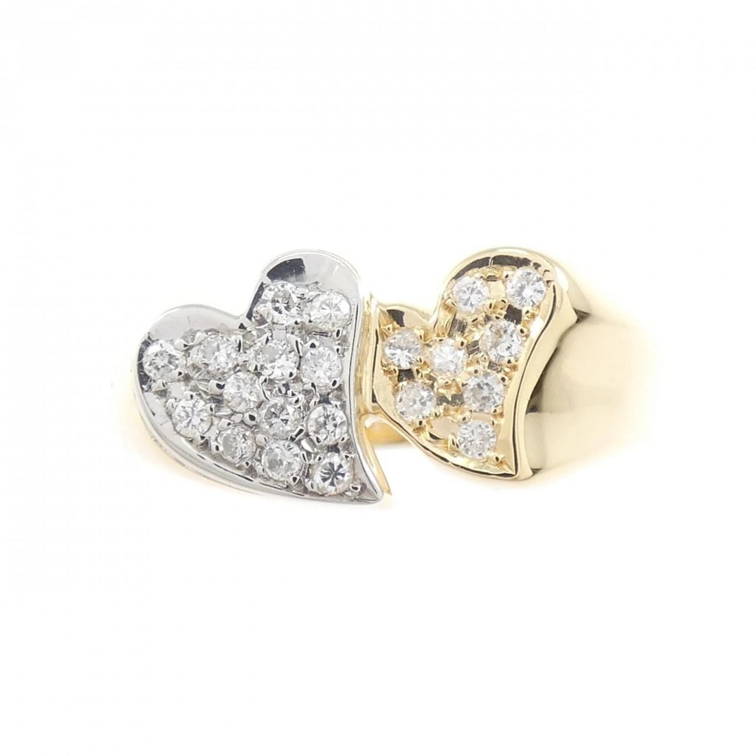 K18YG/PT900 HEART DIAMOND RING (1 of 2)