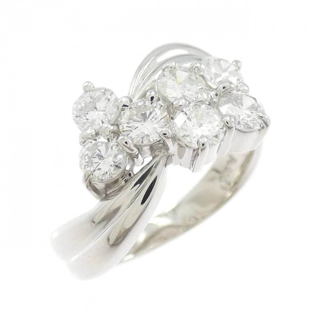 PT900 DIAMOND RING: PT900 Diamond Ring Brand: Unbranded Type: Diamond Ring Material: PT900, Main Stone/Creation Natural Color: silver Size: US6 1/4 Accessories: None Accessories Notice: When purchasing pre-ow