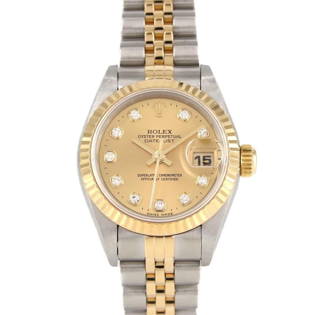 ROLEX DATEJUST SSXYG MECHANICAL AUTOMATIC WATCH: Rolex Datejust SSxYG Mechanical Automatic Watch Brand: ROLEX Type: Wrist watch Material: Case: Stainless steel x yellow gold Bracelet: Stainless steel x yellow gold Color: Dial color gold/diamond