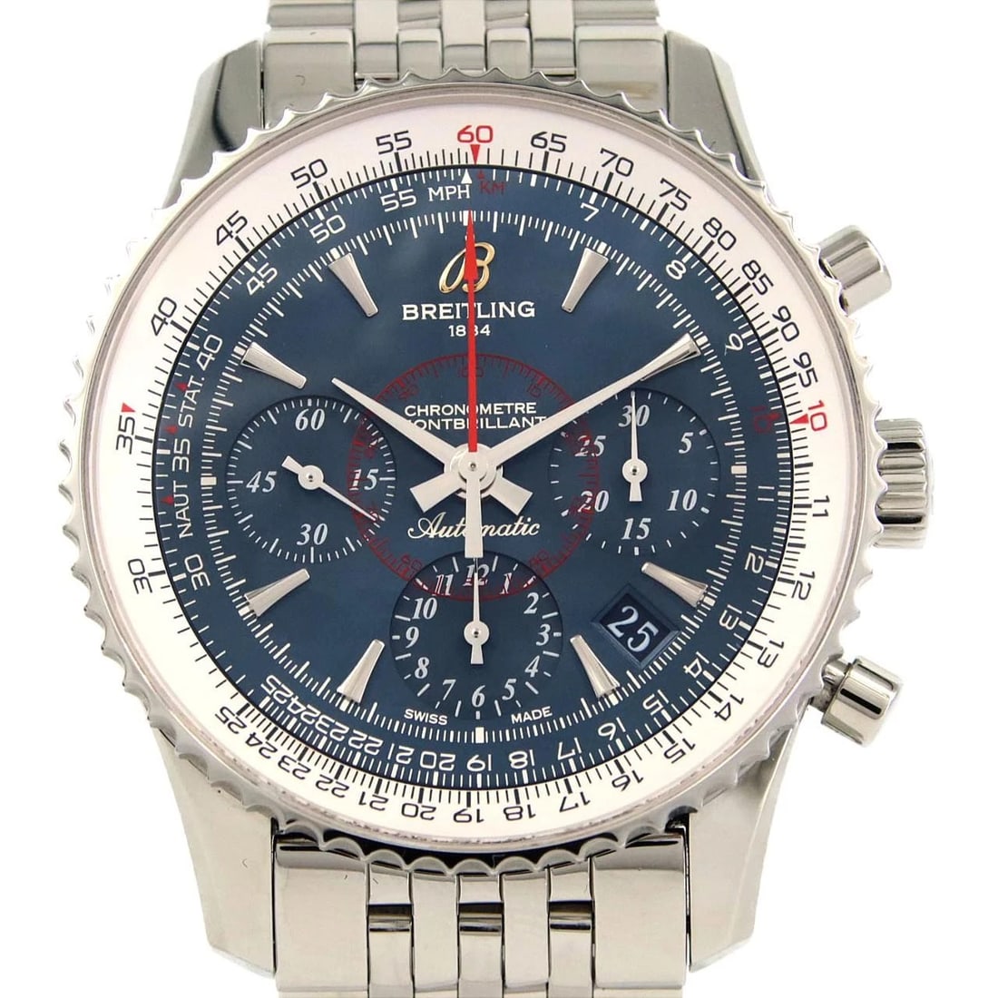 BREITLING MONTBRILLANT STAINLESS STEEL WATCH (1 of 5)