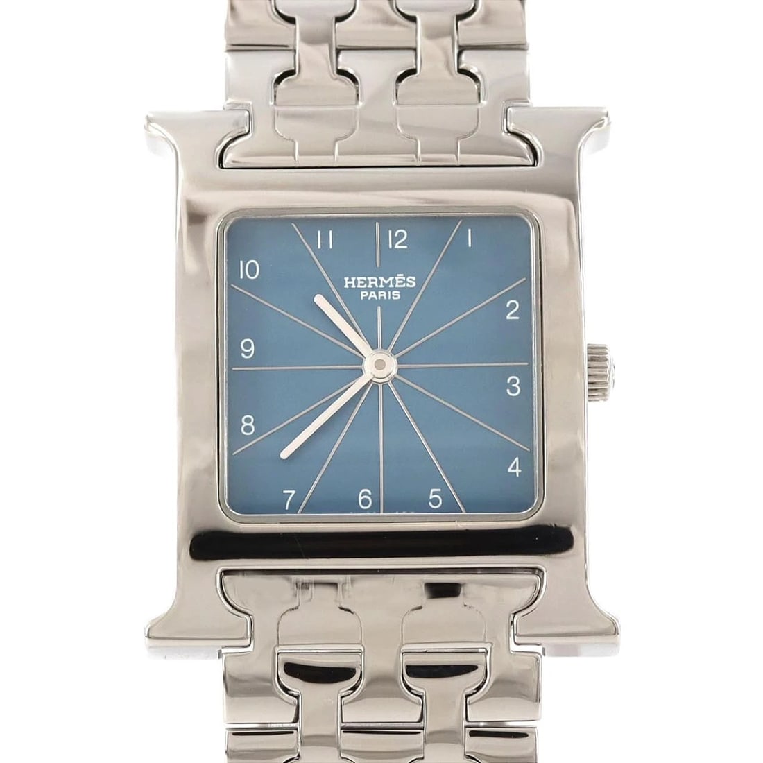HERMES WATCH STAINLESS STEEL QUARTZ WATCH: Hermes Watch Stainless Steel Quartz Watch Brand: HERMES Type: Wrist watch Material: Case: Stainless Steel Breath: Stainless Steel Color: Dial color Blue/Arabic Size: Case diameter approx.: 26 x 35 mm