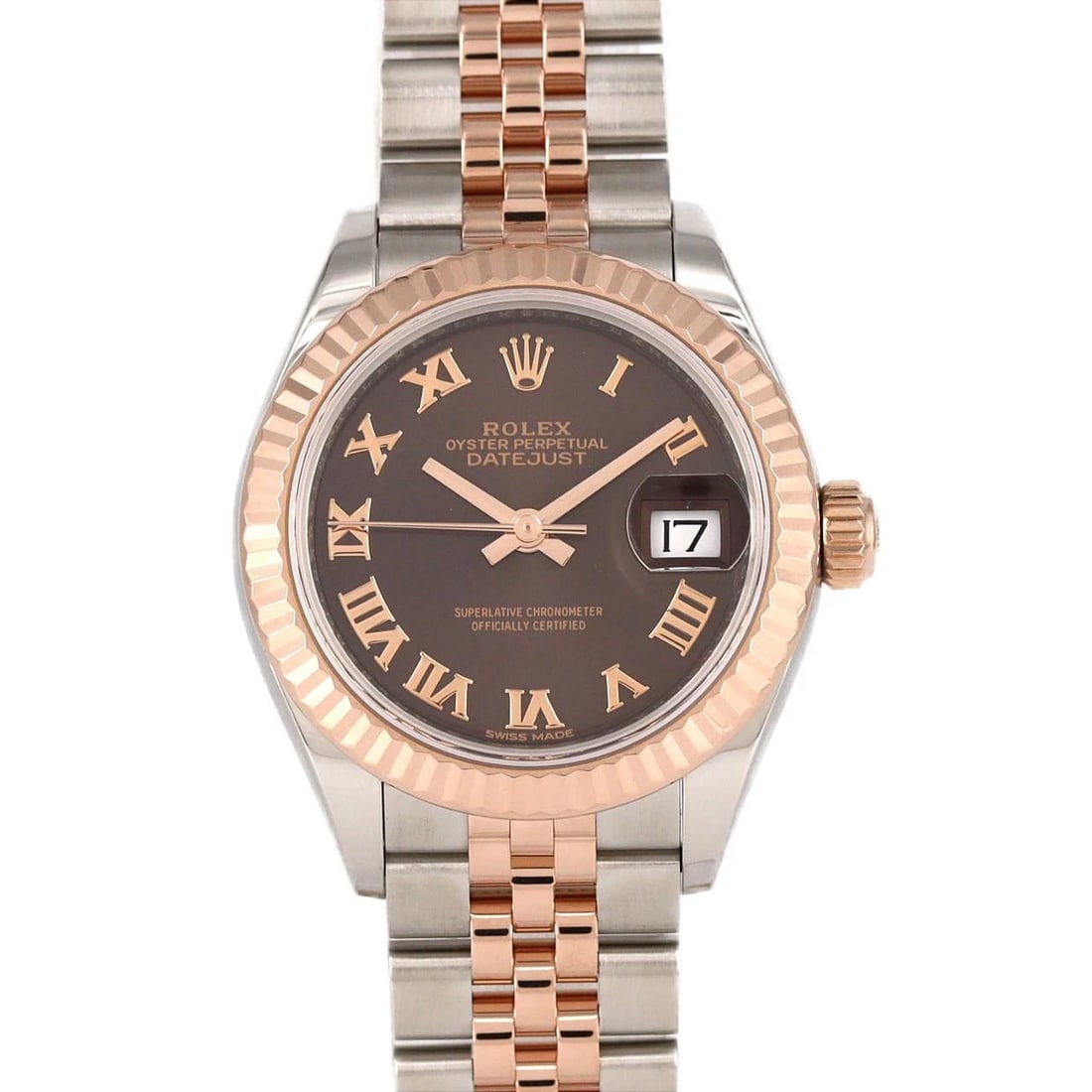 ROLEX DATEJUST SSXPG MECHANICAL AUTOMATIC WATCH: Rolex Datejust SSxPG Mechanical Automatic Watch Brand: ROLEX Type: Wrist watch Material: Case: Stainless steel x pink gold Bracelet: Stainless steel x pink gold Color: Dial Color: Chocolate, Brown/Rom