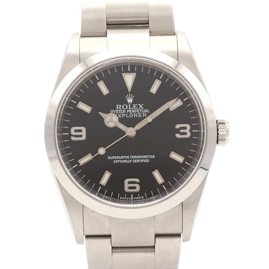 ROLEX EXPLORER STAINLESS STEEL WATCH: Rolex Explorer Stainless Steel Watch Brand: ROLEX Type: Wrist watch Material: Case: Stainless Steel Breath: Stainless Steel Color: Dial color black Size: Case diameter: Approx. 36 mm Max wrist
