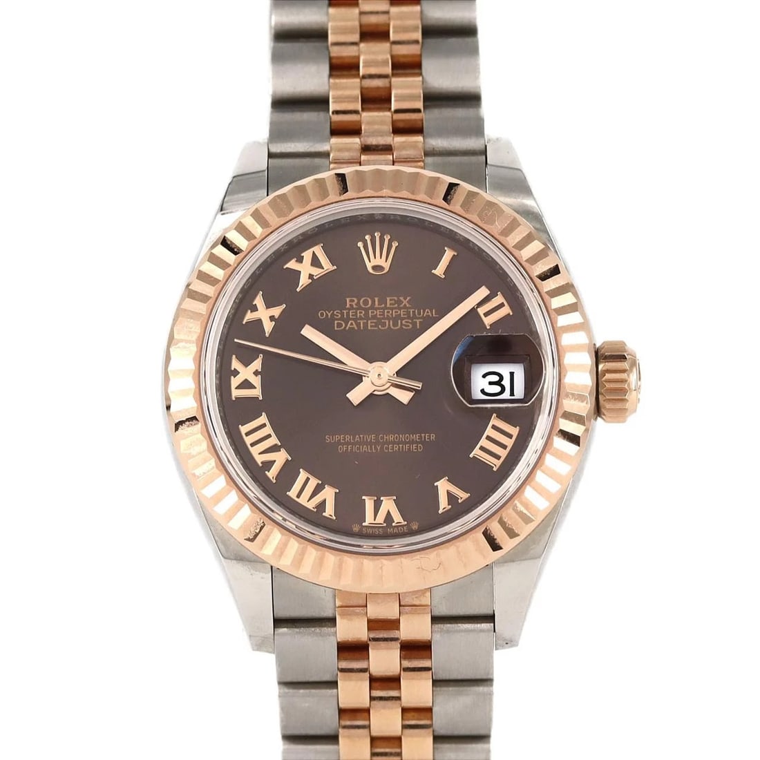 ROLEX DATEJUST SSXPG MECHANICAL AUTOMATIC WATCH: Rolex Datejust SSxPG Mechanical Automatic Watch Brand: ROLEX Type: Wrist watch Material: Case: Stainless steel x pink gold Bracelet: Stainless steel x pink gold Color: Dial Color: Chocolate, Brown/Rom