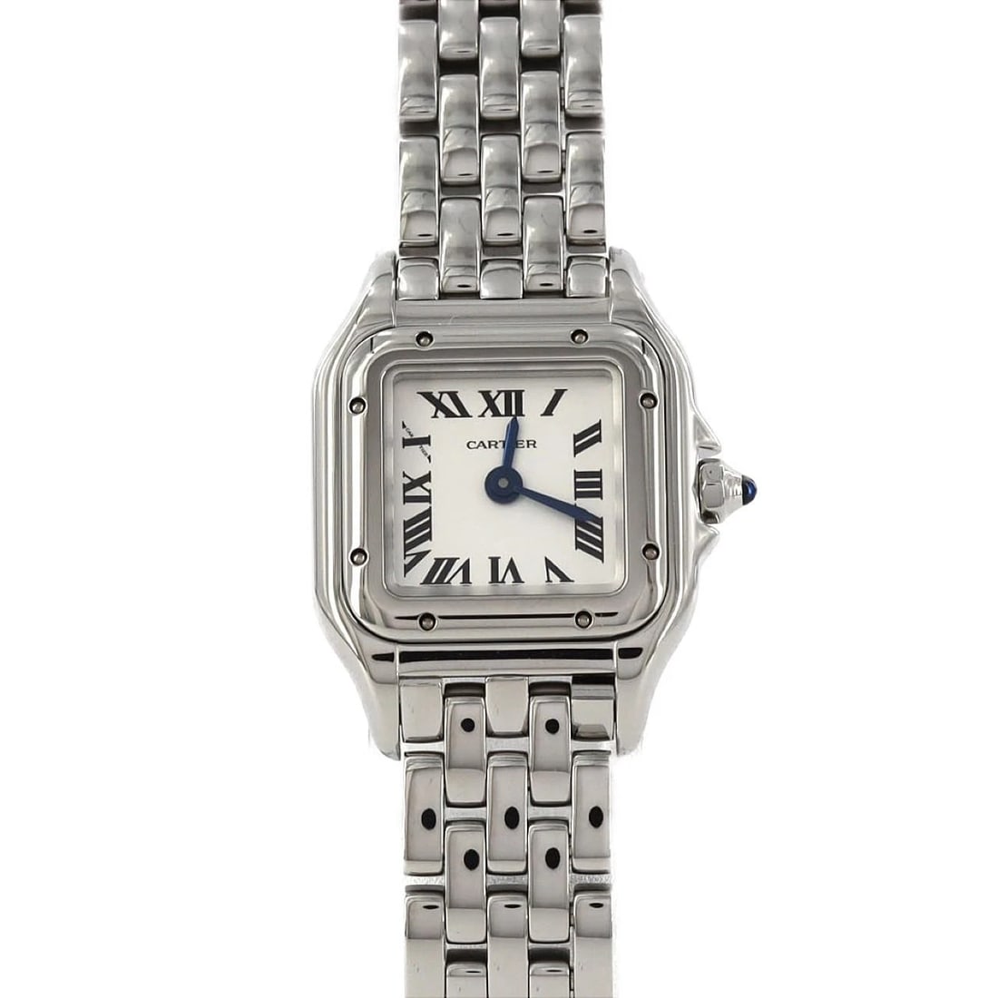 CARTIER MINI PANTHERE STAINLESS STEEL QUARTZ WATCH: Cartier Mini Panthere Stainless Steel Quartz Watch Brand: CARTIER Type: Wrist watch Material: Case: Stainless Steel Breath: Stainless Steel Color: Dial color silver Size: Case diameter: 18.5x25mm Max 