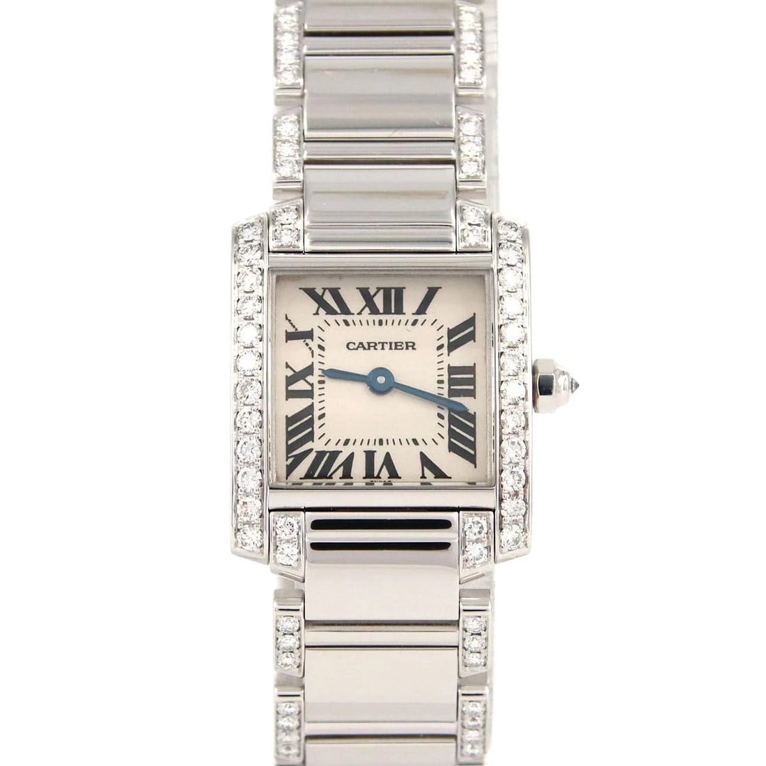 CARTIER TANK FRANÇAISE WHITE GOLD WATCH (1 of 5)
