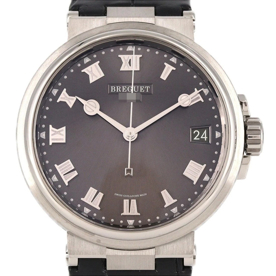 BREGUET MARINE MECHANICAL AUTOMATIC WATCH: Breguet Marine Mechanical Automatic Watch Brand: Breguet Type: Wrist watch Material: Case: Titanium Bracelet: Rubber Color: Dial Color: Gray/Roman Band Color: Black Size: Case diameter: Approx. 40mm