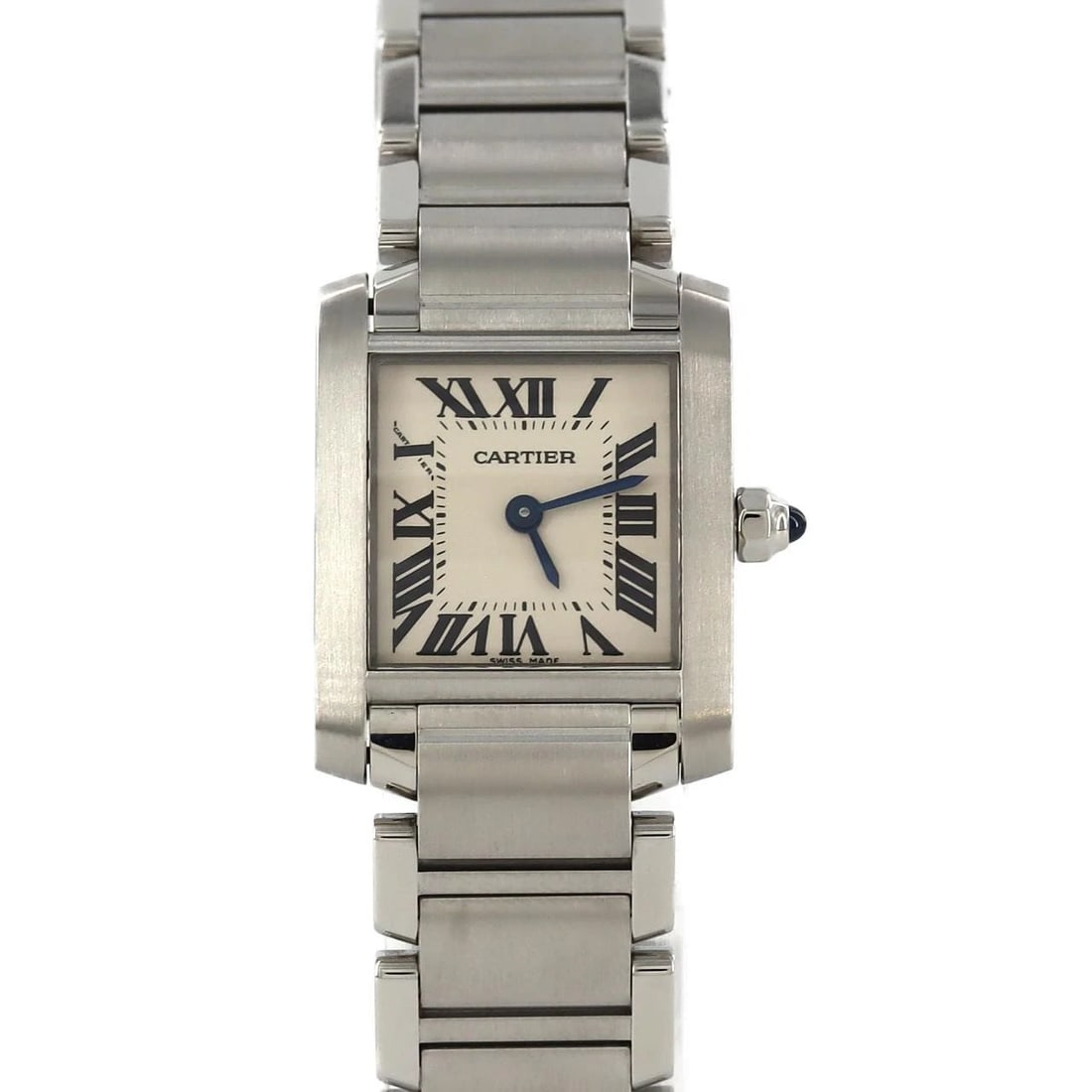 CARTIER TANK FRANÇAISE STAINLESS STEEL QUARTZ WATCH: Cartier Tank Française Stainless Steel Quartz Watch Brand: CARTIER Type: Wrist watch Material: Case: Stainless Steel Breath: Stainless Steel Color: Dial Color: Silver/Roman Size: Case diameter: 20x25