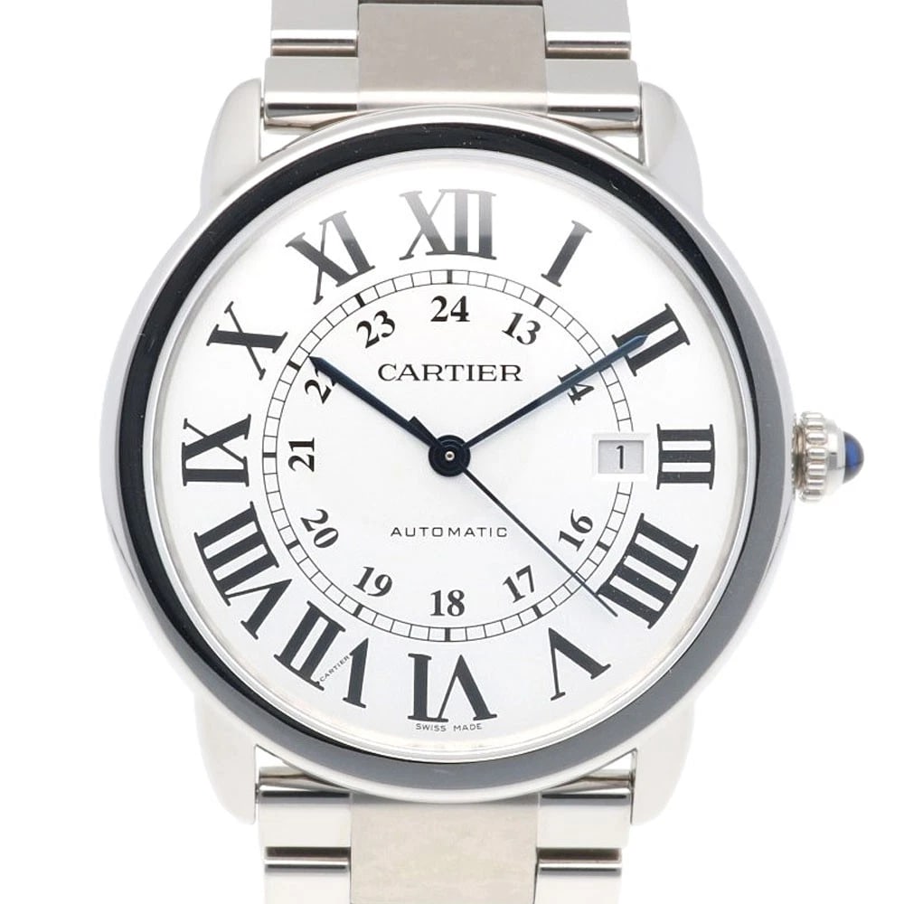 CARTIER RONDE SOLO WATCHES STAINLESS STEEL WATCH: CARTIER Ronde Solo Watches Stainless Steel Watch Brand: CARTIER Type: Wristwatch Material: Case : Stainless Steel Band : Stainless Steel Color: Silver / white Size: Case Diameter:41.5mm Band Length:6.