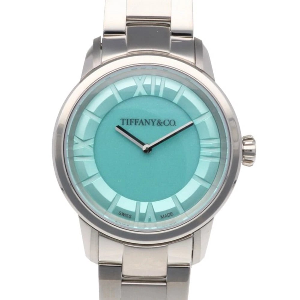 TIFFANY&CO. ATLAS WATCHES STAINLESS STEEL WATCH: TIFFANY&Co. Atlas Watches Stainless Steel Watch Brand: Tiffany&co. Type: Wristwatch Material: Case : Stainless Steel Band : Stainless Steel Color: Silver / blue Size: Case Diameter:29.0mm Band Length: