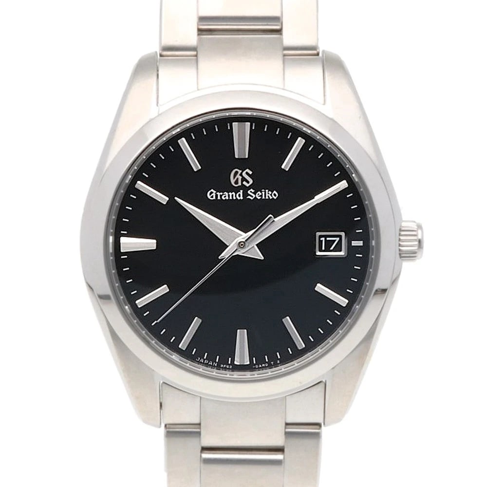 GRAND SEIKO WATCHES STAINLESS STEEL WATCH: Grand Seiko Watches Stainless Steel Watch Brand: Grand Seiko Type: Wristwatch Material: Case : Stainless Steel Band : Stainless Steel Color: Silver / black Size: Case Diameter:36.5mm Band Length:7.5in