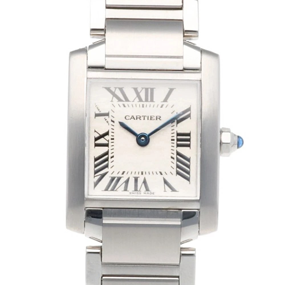 CARTIER TANK FRANCAISE WATCHES STAINLESS STEEL WATCH: CARTIER Tank francaise Watches Stainless Steel Watch Brand: CARTIER Type: Wristwatch Material: Case : Stainless Steel Band : Stainless Steel Color: Silver x white Size: Case:W0.8inch x H1.1inch/ W20.0