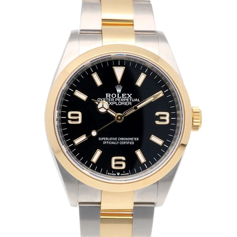 ROLEX EXPLORER WATCHES STAINLESS STEEL K18 YELLOW GOLD WATCH (1 of 5)