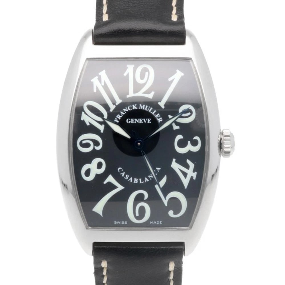 FRANCK MULLER CASABLANCA WATCHES STAINLESS STEEL WATCH: FRANCK MULLER Casablanca Watches Stainless Steel Watch Brand: FRANCK MULLER Type: Wristwatch Material: Case : Stainless Steel Band : leather Color: Silver x black Size: Case:W1.2inch x H1.7inch/ W30.5
