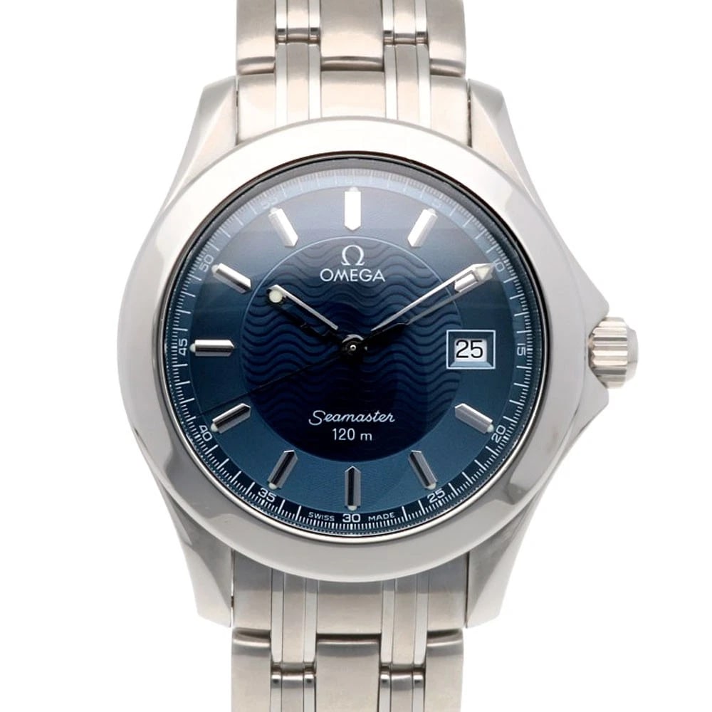 OMEGA SEAMASTER WATCHES STAINLESS STEEL WATCH: OMEGA Seamaster Watches Stainless Steel Watch Brand: OMEGA Type: Wristwatch Material: Case : Stainless Steel Band : Stainless Steel Color: Silver / Navy Size: Case Diameter:36.0mm Band Length:6.7inch 