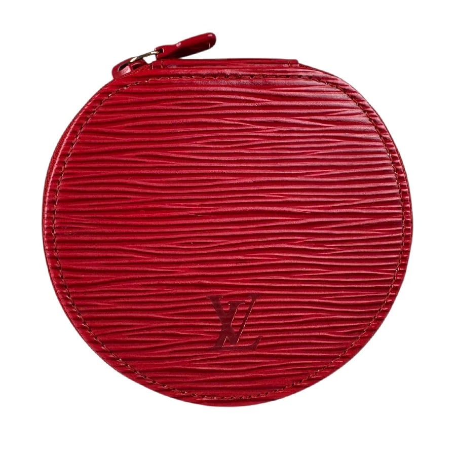 LOUIS VUITTON EPI ACCESSORY POUCH CASE: LOUIS VUITTON Epi Accessory Pouch Case Brand: LOUIS VUITTON Type: Accessory Pouch Material: Epi Leather Color: Castilian Red Size: W:3.9inx H:2.0inx D:3.5in Accessories: None Accessories Notice: When
