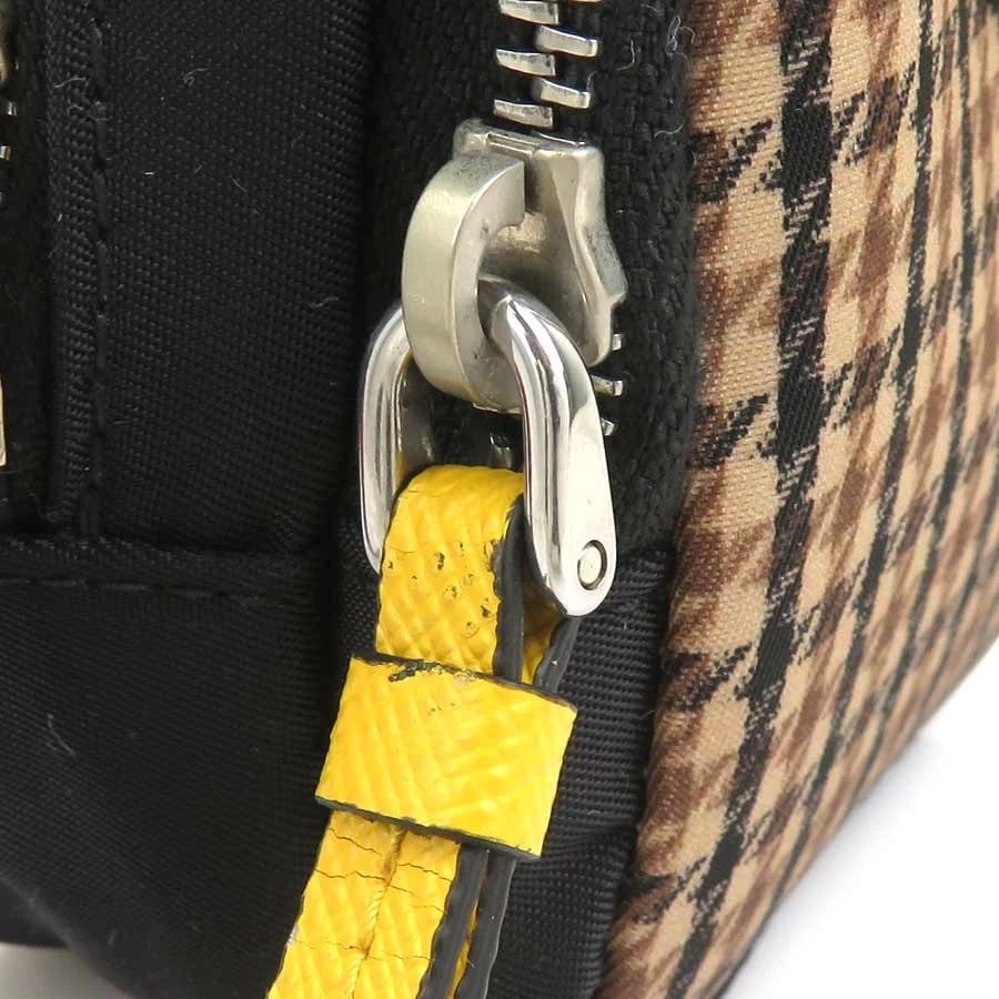 PRADA POUCH MULTICASE BROWN/BLACK NYLON/SILVERTONE - 10