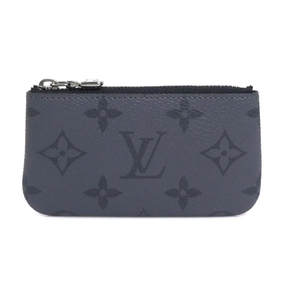 LOUIS VUITTON ECLIPSE POCHETTE CLES KEY CASE: LOUIS VUITTON Eclipse Pochette Cles Key Case Brand: LOUIS VUITTON Type: Coin case Material: Monogram Eclipse Canvas Color: Black Grey Size: W:4.8inx H:2.8in Accessories: None Accessories N