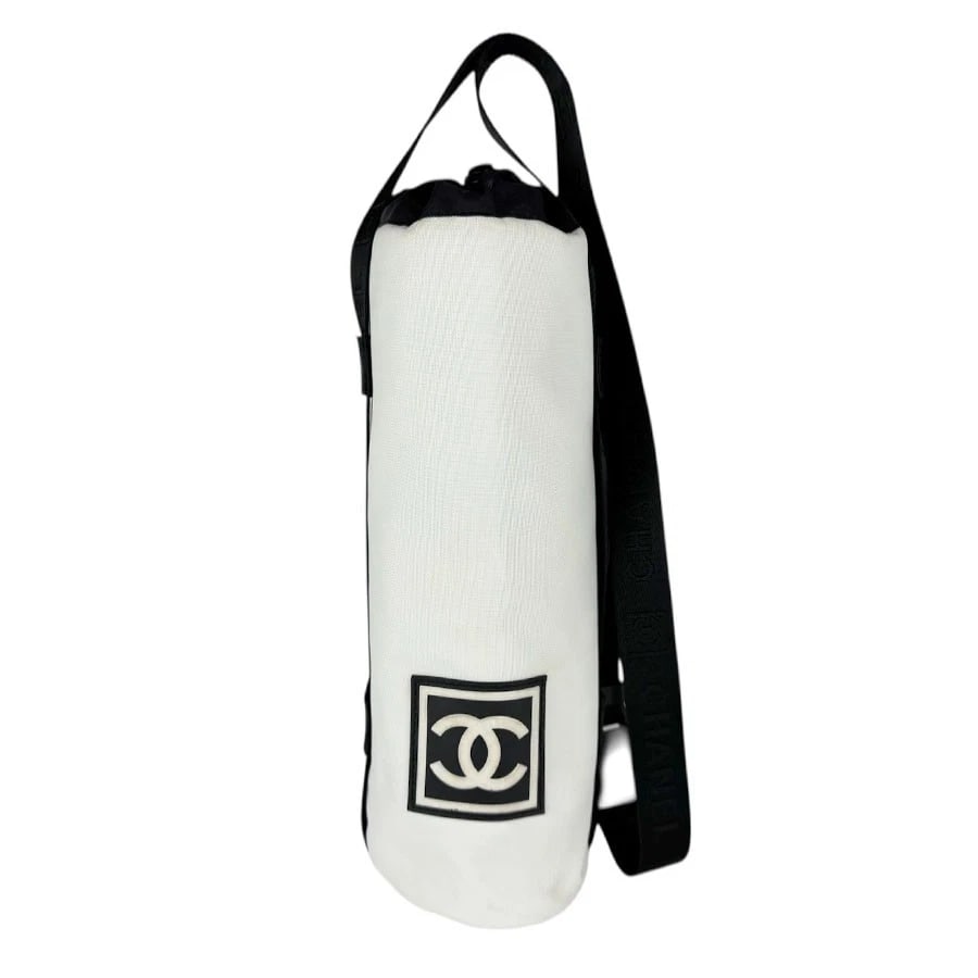 CHANEL SPORTS LINE DRINK BAG BOTTLE CASE NYLON: CHANEL Sports Line Drink Bag Bottle Case Nylon Brand: CHANEL Type: Other bag Material: Nylon Color: White / Black Size: W:3.9inx H:11.8inx D:3.9in Accessories: None Accessories Notice: Whe