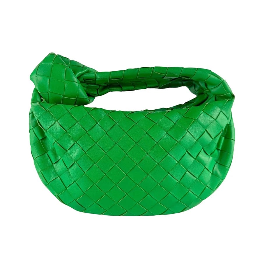BOTTEGAVENETA JODIE MINI HANDBAG: BOTTEGAVENETA Jodie Mini Handbag Brand: BOTTEGAVENETA Type: Handbag Material: Leather Color: Green Size: W:8.7inx H:5.5inx D:0.8in Handle Length:9.8in Accessories: None Accessories Notice: