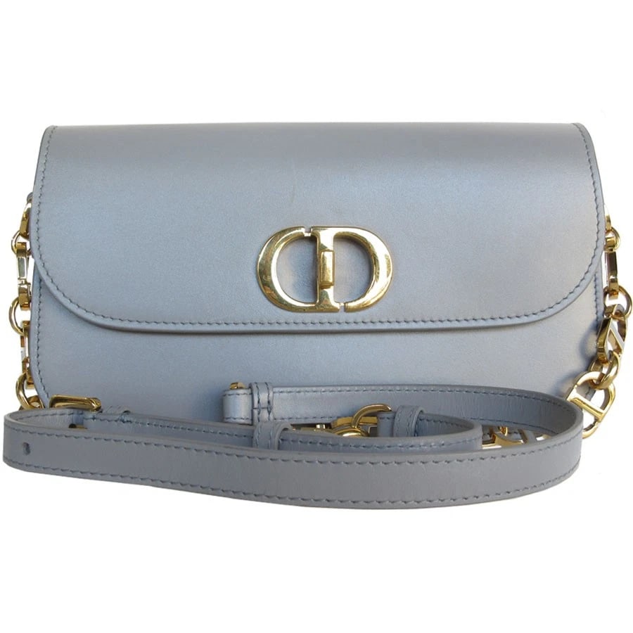 CHRISTIAN DIOR 30 MONTAIGNE SHOULDER BAG: Christian Dior 30 Montaigne Shoulder Bag Brand: Christian Dior Type: Shoulder Bag Material: Leather Color: Gray Size: W:9.1inx H:3.1inx D:1.6in Accessories: None Accessories Notice: When purchasing