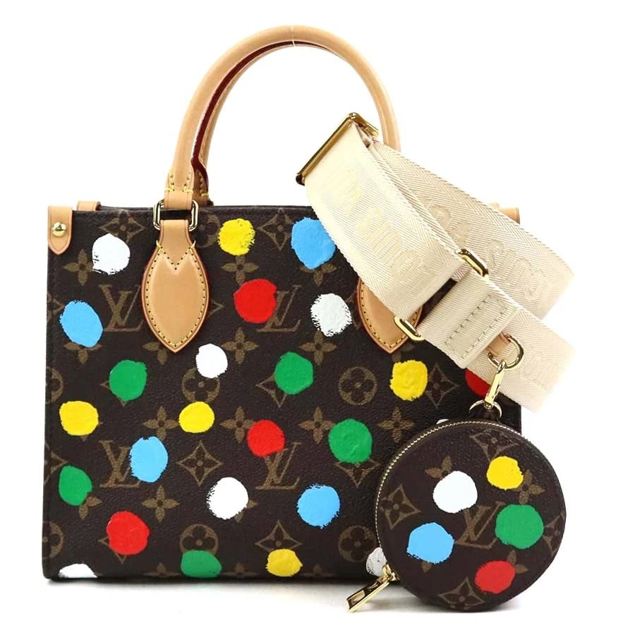 LOUIS VUITTON ON THE GO PM HANDBAG SHOULDER BAG: LOUIS VUITTON On The Go PM Handbag Shoulder Bag Brand: LOUIS VUITTON Type: Handbag Material: Monogram Canvas Color: Brown X Multicolor Size: W:9.6inx H:7.5inx D:3.9in Handle Length:11.0in Accessor