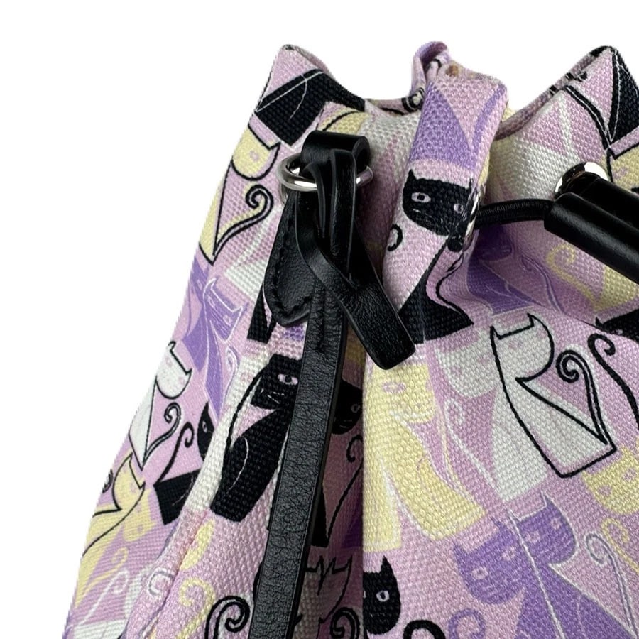 MIUMIU DRAWSTRING POUCH PURPLE MULTICOLOR CANVAS - 5