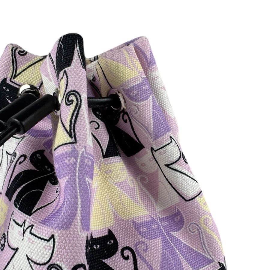 MIUMIU DRAWSTRING POUCH PURPLE MULTICOLOR CANVAS - 6