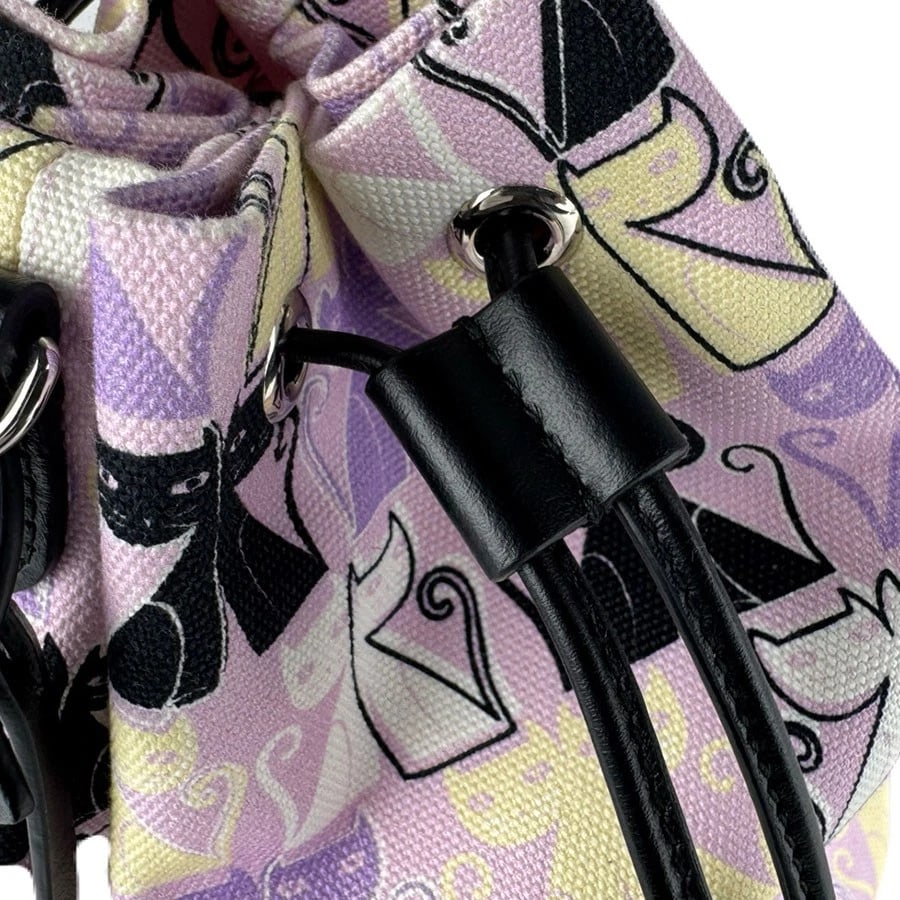 MIUMIU DRAWSTRING POUCH PURPLE MULTICOLOR CANVAS - 9