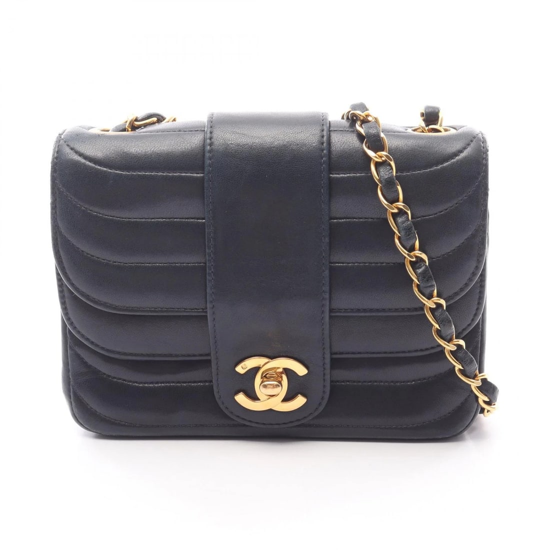 CHANEL MADEMOISELLE MINI CHAIN SHOULDER CROSSBODY BAG: CHANEL Mademoiselle Mini Chain Shoulder Crossbody Bag Brand: CHANEL Type: Shoulder Bag Material: Lambskin (sheep leather) Color: Navy??ish colors Size: H:13.5cm x W:17cm x D:6.5cm (H:5.3" x W:6.7" x