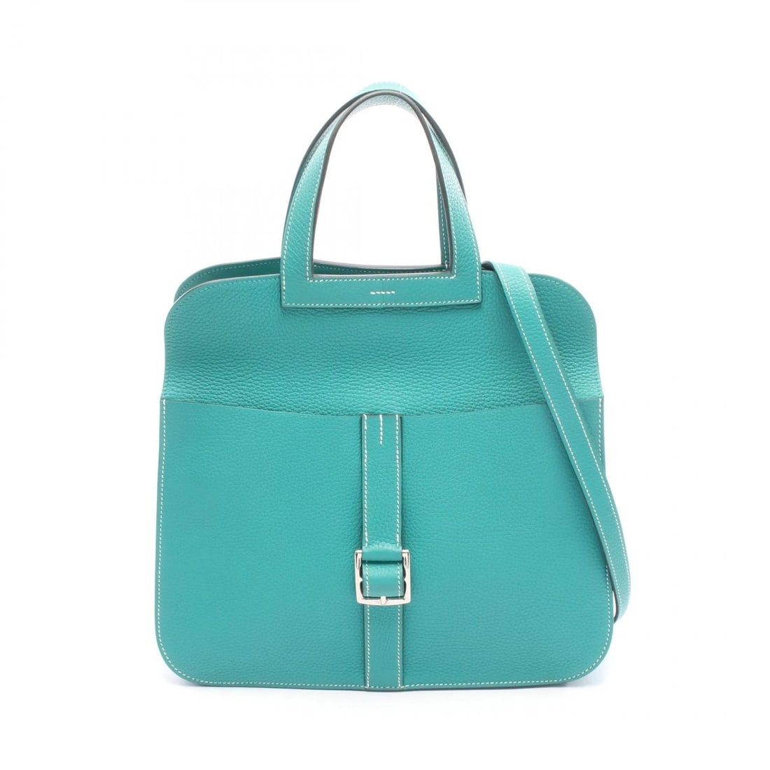 HERMES HALZAN31 SHOULDER HANDBAG: HERMES Halzan31 Shoulder Handbag Brand: HERMES Type: Handbag Material: Taurillon Clemence × Taurillon Clemence Color: Green??ish colors Size: H:28cm x W:31cm x D:9cm (H:11.0" x W:12.2" x D:3.5")