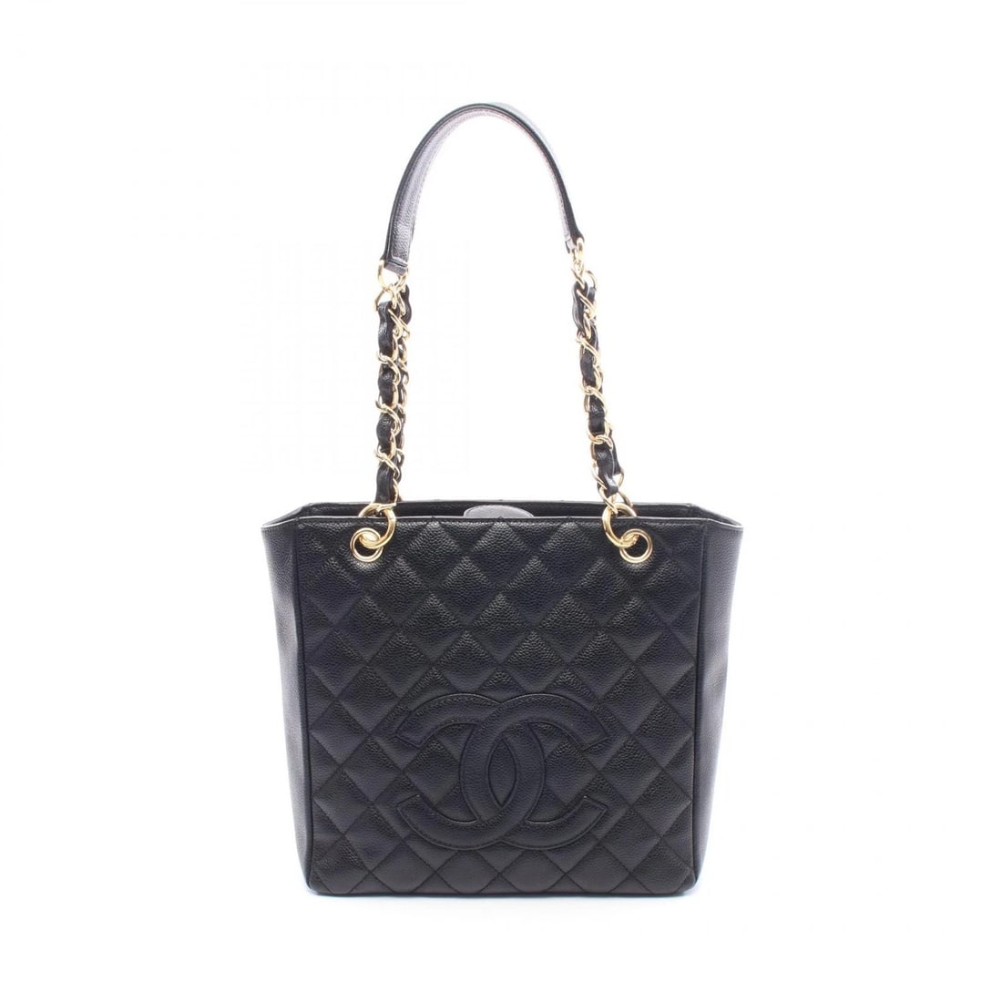 CHANEL MATELASSE PST CHAIN SHOULDER TOTE BAG: CHANEL Matelasse PST Chain Shoulder Tote Bag Brand: CHANEL Type: Tote Bag Material: leather × Grained calfskin Color: Black??ish colors Size: H:24cm x W:24cm x D:8cm (H:9.4" x W:9.4" x D:3.1") Acc