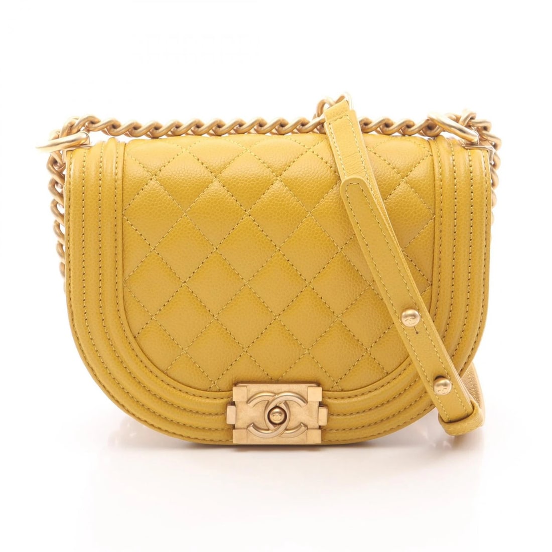 CHANEL BOY CHANEL SMALL CHAIN SHOULDER BAG LEATHER: CHANEL Boy Chanel Small Chain Shoulder Bag leather Brand: CHANEL Type: Shoulder Bag Material: leather × grained calf leather Color: Brown??ish colors Size: H:13cm x W:18cm x D:5cm (H:5.1" x W:7.1" x 