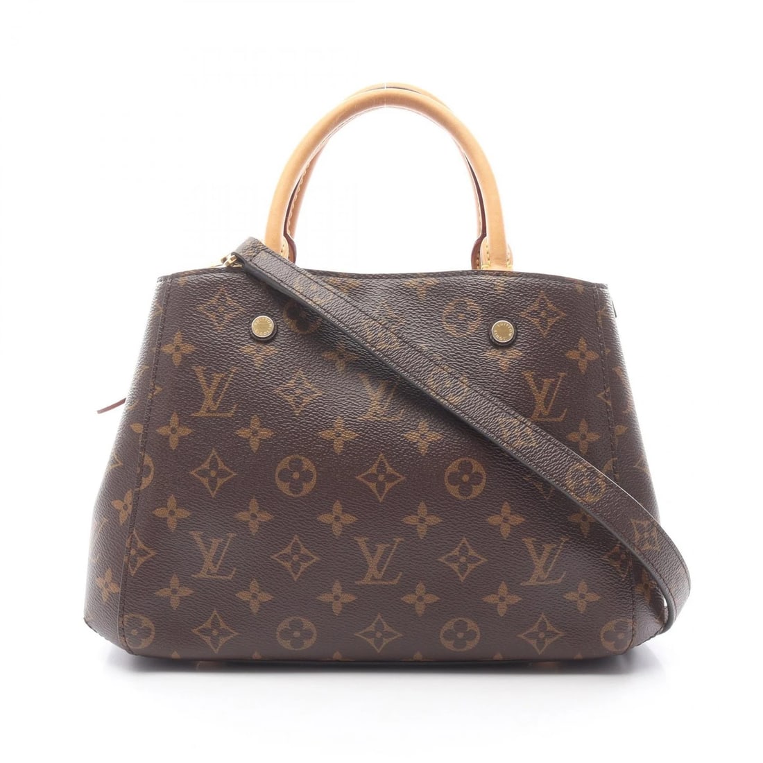 LOUIS VUITTON MONTAIGNE BB SHOULDER HANDBAG: LOUIS VUITTON Montaigne BB Shoulder Handbag Brand: LOUIS VUITTON Type: Handbag Material: Monogram × PVC coated canvas × leather Color: Brown??ish colors Size: H:19cm x W:29cm x D:12cm (H:7.5" x W:11