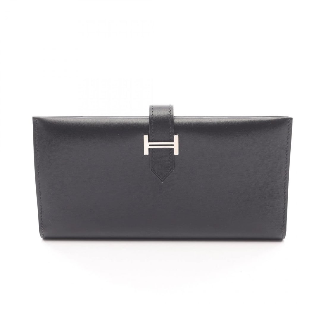 HERMES BEARN SOUFFLET BIFOLD PURSE BOX CALF: HERMES Bearn Soufflet Bifold purse Box calf Brand: HERMES Type: Bifoldpurse Material: Box calf leather × Calfskin (cowhide) Color: Black??ish colors Size: H:9cm x W:17.5cmx D:2cm (H:3.5" x W:6.9"x D: