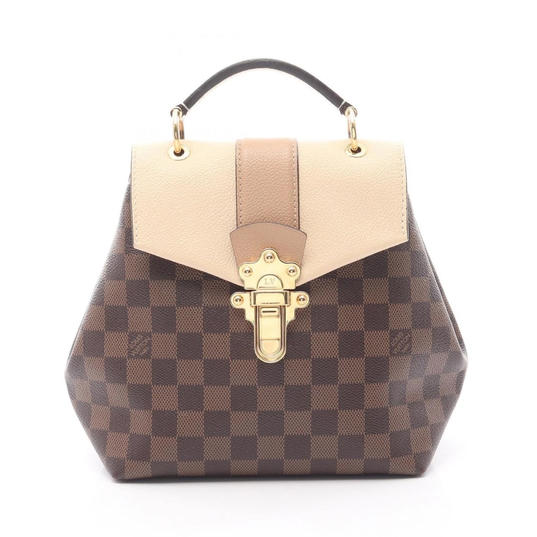 LOUIS VUITTON CLAPTON BACKPACK HANDBAG: LOUIS VUITTON Clapton Backpack Handbag Brand: LOUIS VUITTON Type: Rucksack Backpack Material: Damier × PVC coated canvas × leather Color: claim / Brown??ish colors × Beige??ish colors Size: H:23cm 