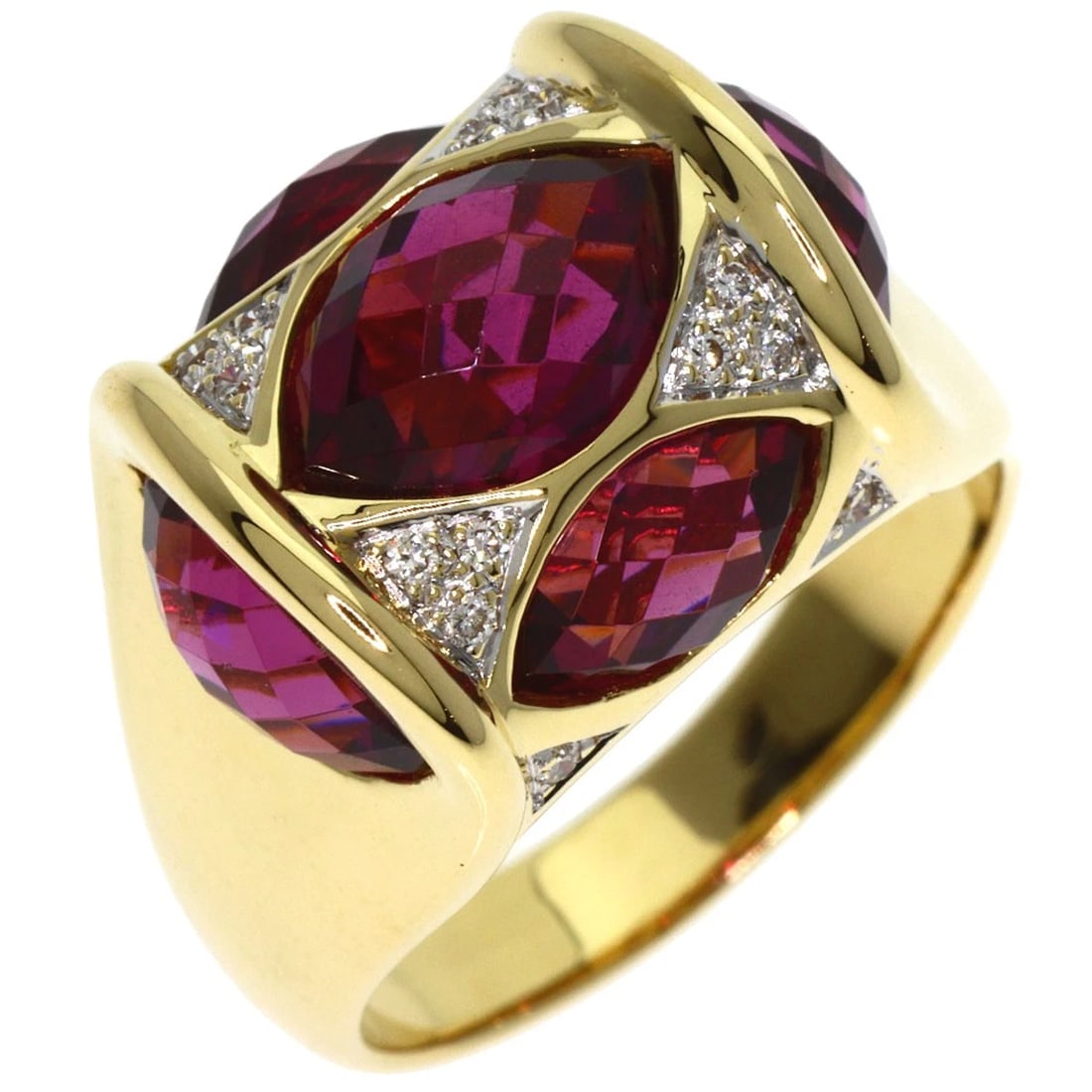 COLORED STONE DIAMOND RING - 2