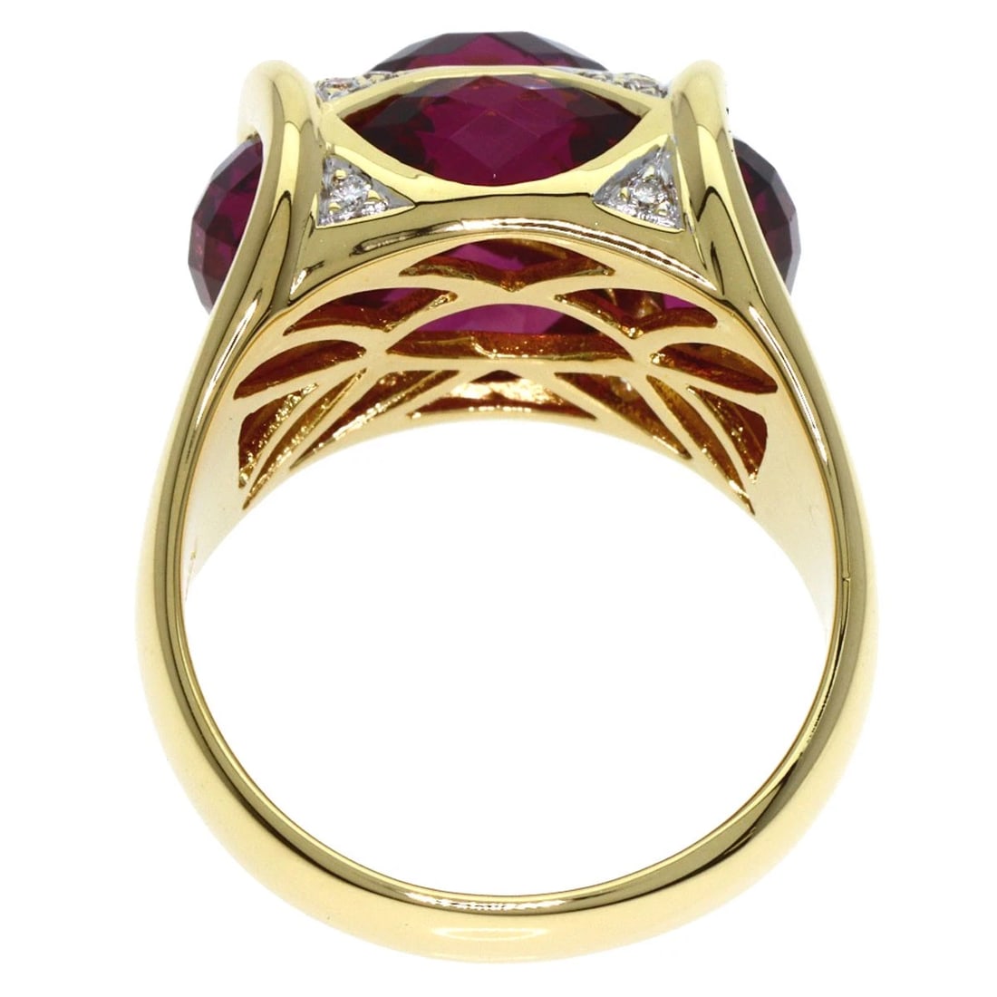COLORED STONE DIAMOND RING - 4