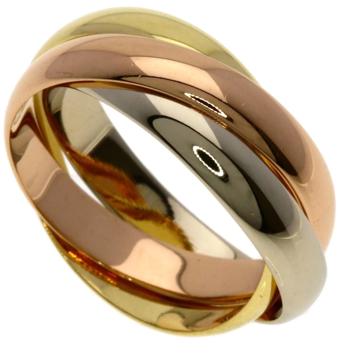 CARTIER TRINITY RING K18 YELLOW GOLD: CARTIER Trinity Ring K18 Yellow Gold Brand: CARTIER Type: Ring Material: K18 Yellow Gold, Color: Exterior Color Gold Size: 5 (US) Accessories: None Accessories Notice: When purchasing pre-owned