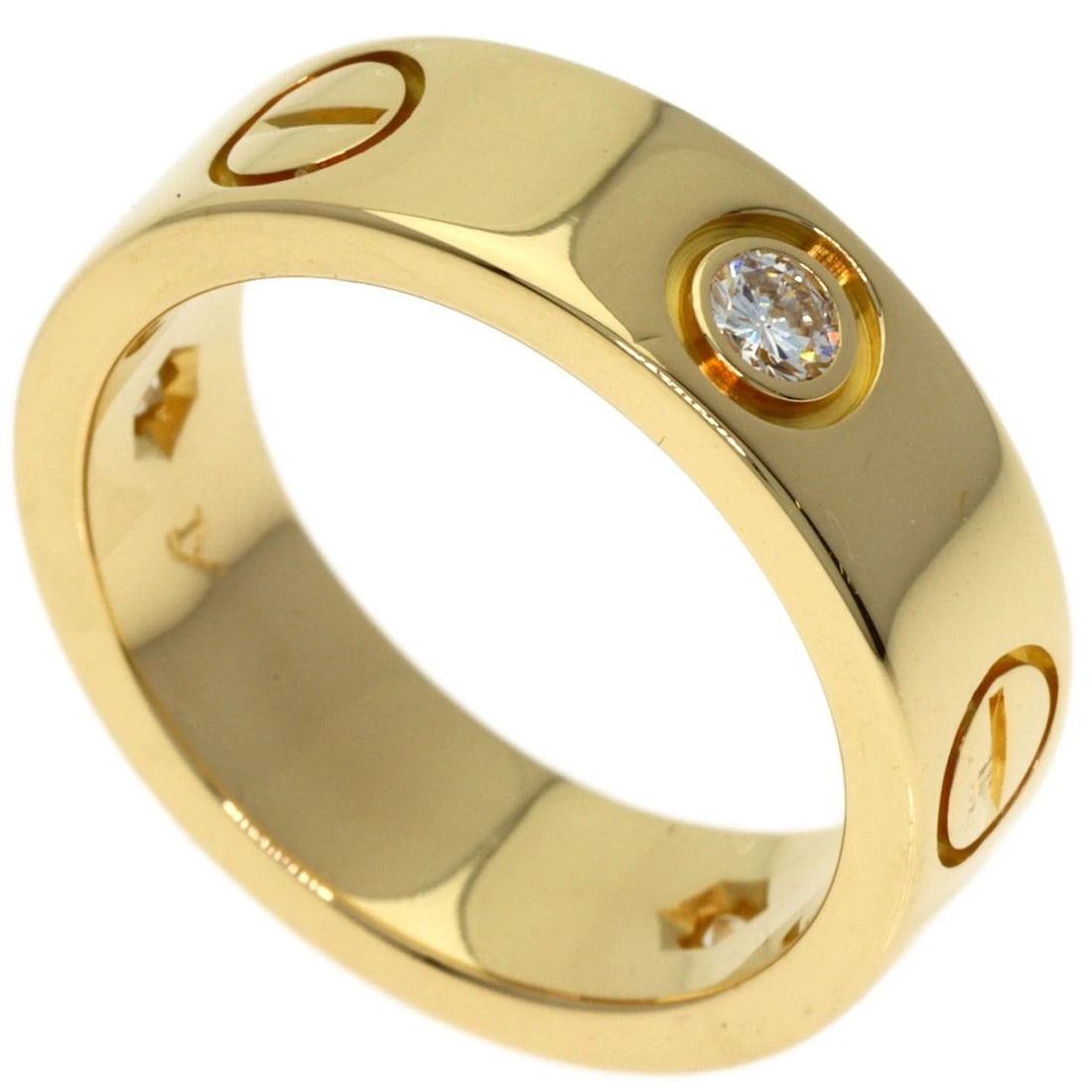 CARTIER LOVE RING 3P DIAMOND RING: CARTIER love ring 3P Diamond Ring Brand: CARTIER Type: Ring Material: K18 Yellow Gold, Color: Exterior Color Gold Size: 5.6(US size) Accessories: None Accessories Notice: When purchasing pre-owned