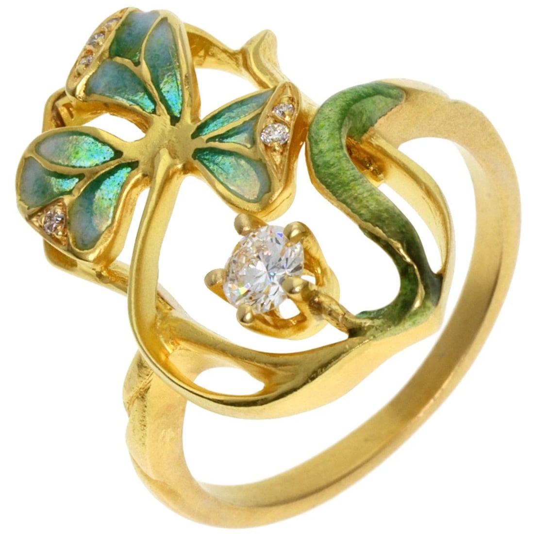 MASRIERA ENAMEL DIAMOND RING - 2
